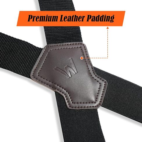 WELKINLAND Ultralight Clip-on Suspenders, 2 Inch Suspenders for Men, Strong X-back Suspenders, Black Suspender Men, Work Suspender for Pants, Mens Suspender for Seniors in Saudi Arabia