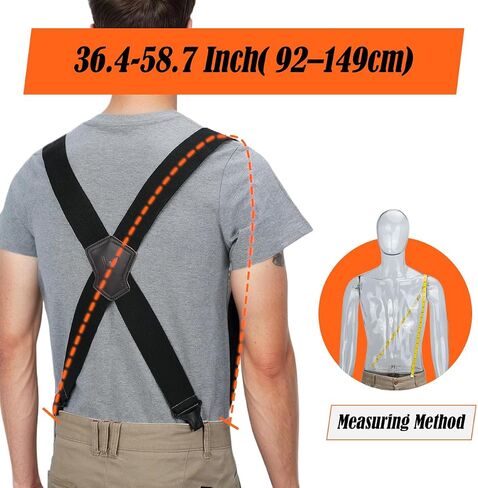 WELKINLAND Ultralight Clip-on Suspenders, 2 Inch Suspenders for Men, Strong X-back Suspenders, Black Suspender Men, Work Suspender for Pants, Mens Suspender for Seniors in Saudi Arabia