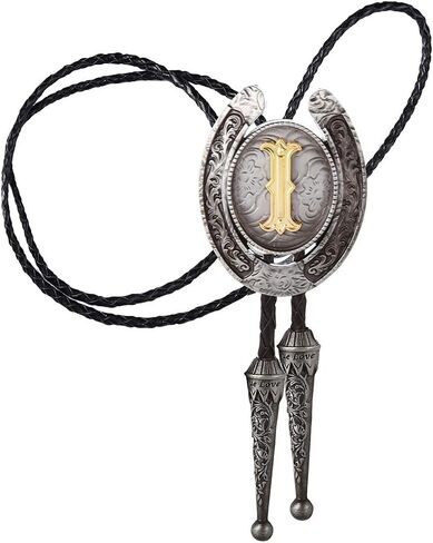 HUABOLA CALYN Vintage Bolo Tie for Men- Initial Letter ABCDMJR to Z Western Cowboy Bolo Tie for Women in Kuwait