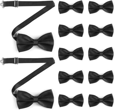 12 Pcs Bow Tie, Pre-tied Bow Ties for Men Women Boys, Adjustable Clip Bowtie, for Costume Wedding Party Decoration in Saudi Arabia