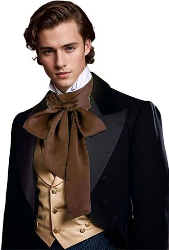 Renaissance Scarf Jabot Cravat,Mens Costume Collar for Victorian Edwardian Western Wedding Halloween Necktie in Saudi Arabia