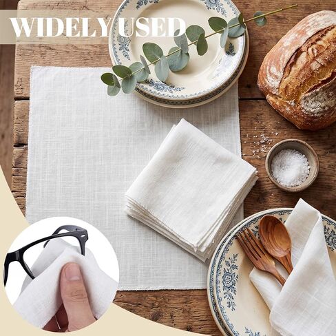 24 Pcs 24 Pcs White Linen Pocket Squares for Men 12" x 12" Linen Handkerchiefs Hankie for Formal Daily Use in Saudi Arabia