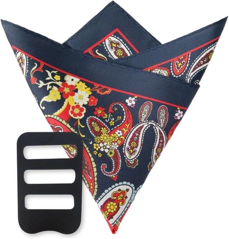 100% Silk Pocket Square for Men with Holder 12x12 Inch Mens Handkerchief British Style Paisley Wedding Business in Kuwait
