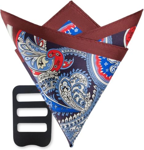 100% Silk Pocket Square for Men with Holder 12x12 Inch Mens Handkerchief British Style Paisley Wedding Business in Kuwait