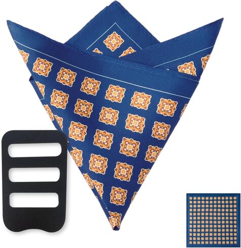 100% Silk Pocket Square for Men with Holder 12x12 Inch Mens Handkerchief British Style Paisley Wedding Business in Kuwait
