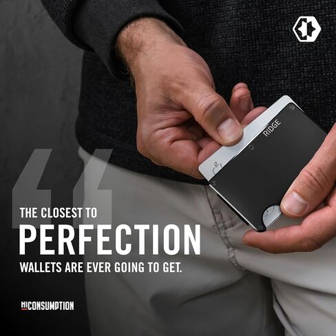 The Ridge Wallet for Men - Slim Minimalist Compact Wallet and Card Holder, RFID Protected Front Pocket Wallets for Men with Integrated Money Clip (Royal Black) in Kuwait