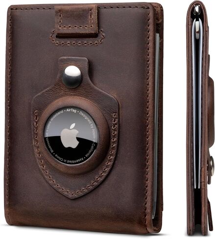 SERMAN BRANDS RFID Blocking Slim Bifold Genuine Leather Minimalist Front Pocket Wallets for Men with Money Clip Thin Mens in Kuwait