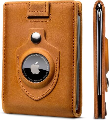 SERMAN BRANDS RFID Blocking Slim Bifold Genuine Leather Minimalist Front Pocket Wallets for Men with Money Clip Thin Mens in Kuwait