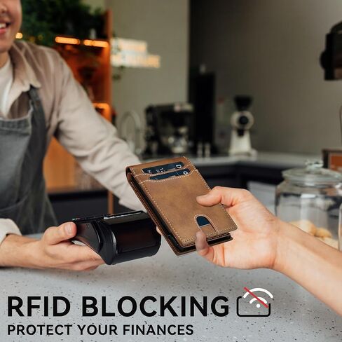 furid Card Wallet For Men Slim: Smart Rfid Minimalist Front Pocket Pop Up Wallet with ID Window - Gifts for Husband Father at Birthday Anniversary in Kuwait