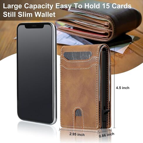 furid Card Wallet For Men Slim: Smart Rfid Minimalist Front Pocket Pop Up Wallet with ID Window - Gifts for Husband Father at Birthday Anniversary in Kuwait