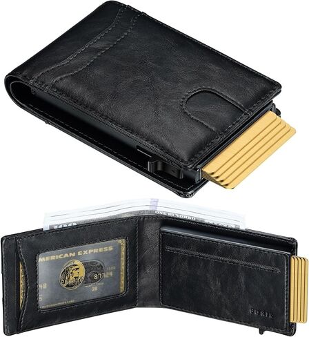 furid Card Wallet For Men Slim: Smart Rfid Minimalist Front Pocket Pop Up Wallet with ID Window - Gifts for Husband Father at Birthday Anniversary in Kuwait