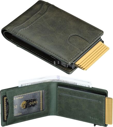 furid Card Wallet For Men Slim: Smart Rfid Minimalist Front Pocket Pop Up Wallet with ID Window - Gifts for Husband Father at Birthday Anniversary in Kuwait