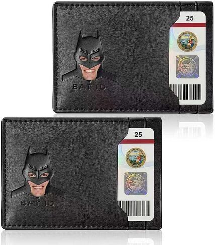 AMARONE Leather Bat Wallet, Superhero Card Holder with Multiple Card Slots, Face Eyes Cutout Card Holder, Personalized ID Wallet (2pcs) in Saudi Arabia
