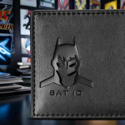 AMARONE Leather Bat Wallet, Superhero Card Holder with Multiple Card Slots, Face Eyes Cutout Card Holder, Personalized ID Wallet (2pcs) in Saudi Arabia