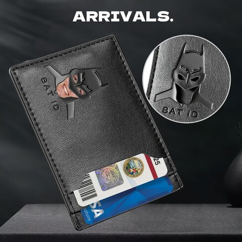 AMARONE Leather Bat Wallet, Superhero Card Holder with Multiple Card Slots, Face Eyes Cutout Card Holder, Personalized ID Wallet (2pcs) in Saudi Arabia