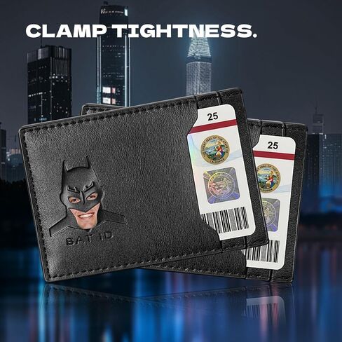 AMARONE Leather Bat Wallet, Superhero Card Holder with Multiple Card Slots, Face Eyes Cutout Card Holder, Personalized ID Wallet (2pcs) in Saudi Arabia