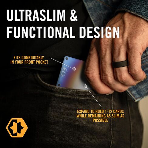 Ridge Wallet for Men - Slim Minimalist Compact Wallet and Card Holder, RFID Protected Front Pocket Wallets for Men with Integrated Money Clip (Burnt Titanium) in Kuwait