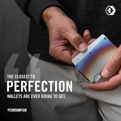 Ridge Wallet for Men - Slim Minimalist Compact Wallet and Card Holder, RFID Protected Front Pocket Wallets for Men with Integrated Money Clip (Burnt Titanium) in Kuwait