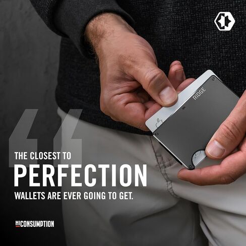 The Ridge Wallet for Men - Slim Minimalist Compact Wallet and Card Holder, RFID Protected Front Pocket Wallets for Men with Integrated Money Clip (Gunmetal) in Kuwait