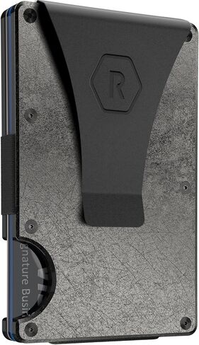 The Ridge Wallet for Men - Slim Minimalist Compact Wallet and Card Holder, RFID Protected Front Pocket Wallets for Men with Integrated Money Clip (Royal Black) in Kuwait
