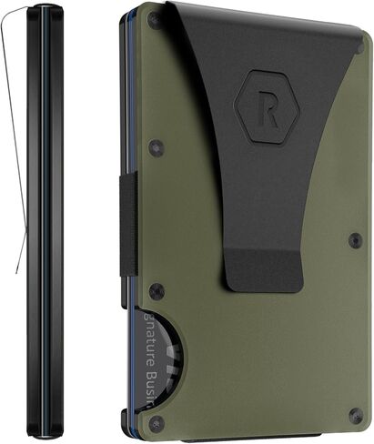 The Ridge Wallet for Men - Slim Minimalist Compact Wallet and Card Holder, RFID Protected Front Pocket Wallets for Men with Integrated Money Clip (Royal Black) in Kuwait