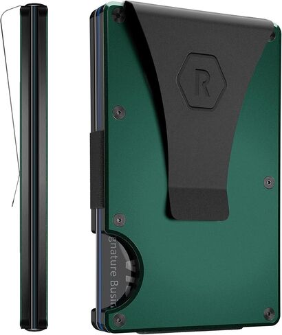 The Ridge Wallet for Men - Slim Minimalist Compact Wallet and Card Holder, RFID Protected Front Pocket Wallets for Men with Integrated Money Clip (Royal Black) in Kuwait