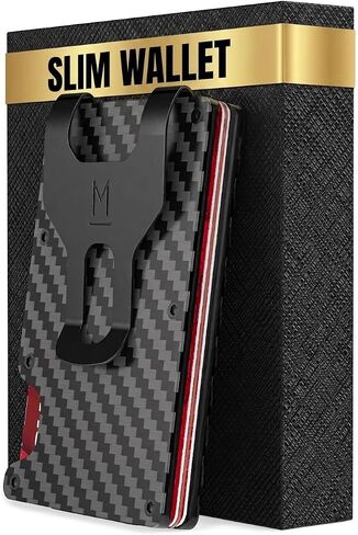 Carbon Fiber Money Clip Wallet for Men, RFID Slim Card Holder Case, Mens Wallet | Slim Wallet in Kuwait