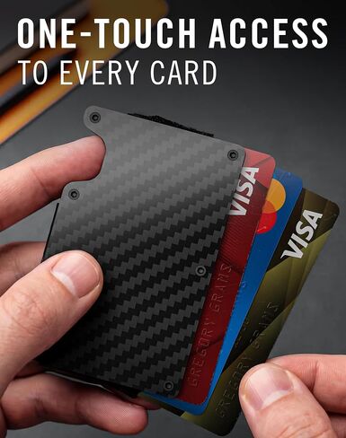 Carbon Fiber Money Clip Wallet for Men, RFID Slim Card Holder Case, Mens Wallet | Slim Wallet in Kuwait