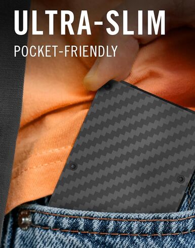 Carbon Fiber Money Clip Wallet for Men, RFID Slim Card Holder Case, Mens Wallet | Slim Wallet in Kuwait