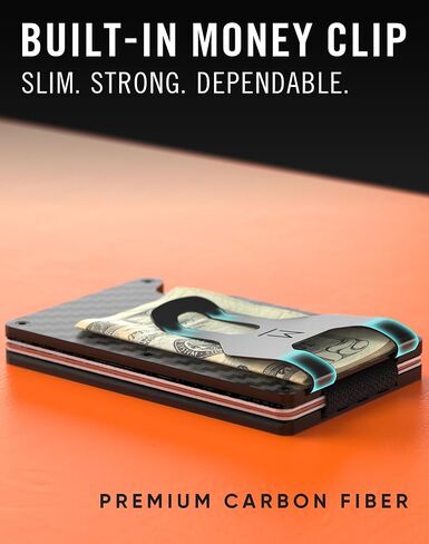 Carbon Fiber Money Clip Wallet for Men, RFID Slim Card Holder Case, Mens Wallet | Slim Wallet in Kuwait