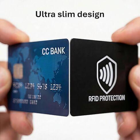 RFID Blocking Card, 2 Pack, NFC Credit Card Protector for Wallet | Protects Cards, ID & Passports, Electronic Theft Protection, Contactless Travel Security Defender in Saudi Arabia