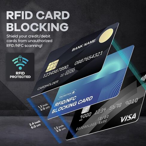 RFID Blocking Cards,Contactless NFC Debit Credit Card Passport ID Card Protector,Slim RFID Card Blocker for Wallet Safe Card Shield, Anti-Theft& Scam, Credit Card Fraud Shield-6 Pack in Saudi Arabia