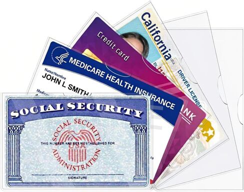 6 Pack Social Security Card Protector Sleeves, Ultra Clear SSN/ID/Debit/Credit/Medicare Card Holder, Men's ID Cases in Kuwait