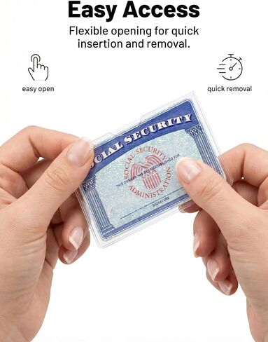 6 Pack Social Security Card Protector Sleeves, Ultra Clear SSN/ID/Debit/Credit/Medicare Card Holder, Men's ID Cases in Kuwait