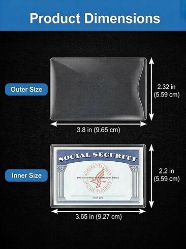 6 Pack Social Security Card Protector Sleeves, Ultra Clear SSN/ID/Debit/Credit/Medicare Card Holder, Men's ID Cases in Kuwait
