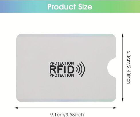 10 قطع من أكمام بطاقات RFID - هيكل من رقائق الألومنيوم عالي التحمل، حماية ضد المغناطيس للبطاقات المصرفية، الهوية، جوازات السفر، متوافقة مع قارئات RFID، أساسيات السفر والأعمال in Kuwait