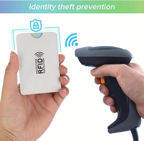 10 قطع من أكمام بطاقات RFID - هيكل من رقائق الألومنيوم عالي التحمل، حماية ضد المغناطيس للبطاقات المصرفية، الهوية، جوازات السفر، متوافقة مع قارئات RFID، أساسيات السفر والأعمال in Kuwait