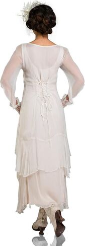 Nataya 10709 Women's 1920s Vintage Style Wedding Party Dress in Ivory in Saudi Arabia