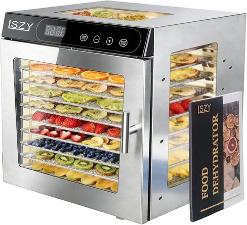 Food Dehydrators, 8 Trays Dehydrator Machine for Jerky, 24H Timer 176°F Temperature Control 800W Powerful Food Dryer Dehydrator for Beef Meat,Fruit,Herb,Mushroom,Dog Treats (8 Trays) in Saudi Arabia