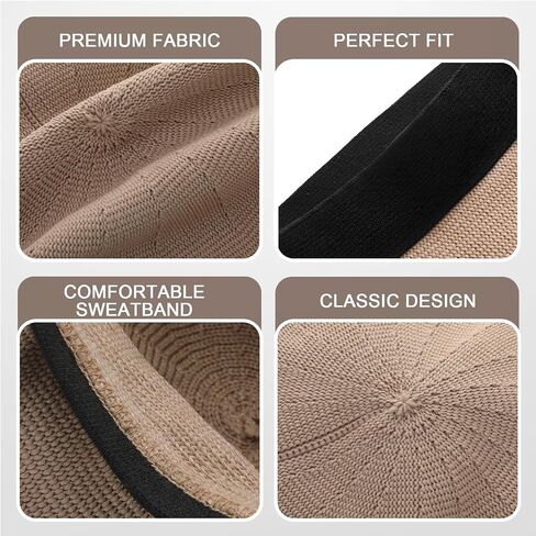 Unittype 2 Pcs Summer French Beret for Women Summer Knitted Thin Beret Hat Breathable Thin Solid Color Mesh Adjustable Octagonal Cap Beach Beanie for Women in Saudi Arabia