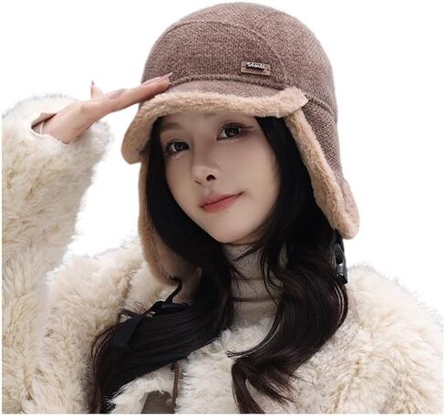 Winter Warm Trapper Hat for Women Men, Fleece Lined Ear Flap Ushanka with Neck Protection, Soft Shearling Helmet-Friendly Cap in Kuwait