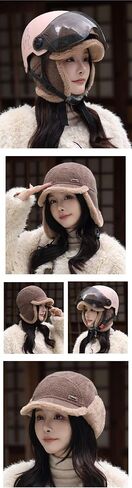 Winter Warm Trapper Hat for Women Men, Fleece Lined Ear Flap Ushanka with Neck Protection, Soft Shearling Helmet-Friendly Cap in Kuwait