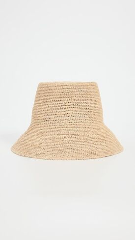 Janessa Leone Women's Felix Bucket Hat, Natural, White, L in Saudi Arabia
