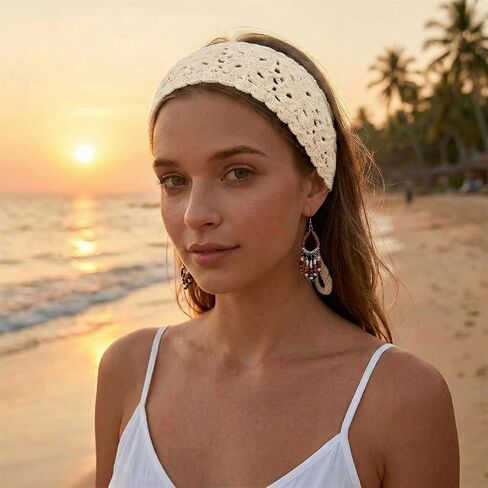 3Pcs Boho Headbands for Women Bandana Crochet Knit Hair Band Headband Hair Scarf Head Bands for Women's Hair (A3) in Saudi Arabia