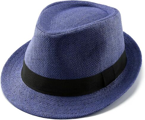 Straw Fedora Hats for Men Women, 1920s Short Brim Trilby Panama Hat Summer Beach Sun Cap in Saudi Arabia