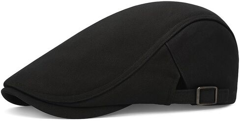 Vintage Cotton Ivy Flat Cap – Lightweight Adjustable Driving Hat for Men & Women, Classic Newsboy Style for All Seasons Black in Kuwait