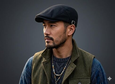 Vintage Cotton Ivy Flat Cap – Lightweight Adjustable Driving Hat for Men & Women, Classic Newsboy Style for All Seasons Black in Kuwait
