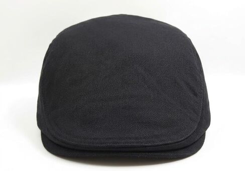 Vintage Cotton Ivy Flat Cap – Lightweight Adjustable Driving Hat for Men & Women, Classic Newsboy Style for All Seasons Black in Kuwait
