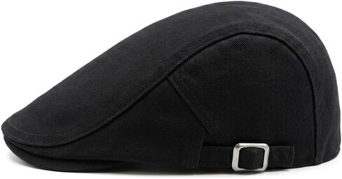 Vintage Cotton Ivy Flat Cap – Lightweight Adjustable Driving Hat for Men & Women, Classic Newsboy Style for All Seasons Black in Kuwait