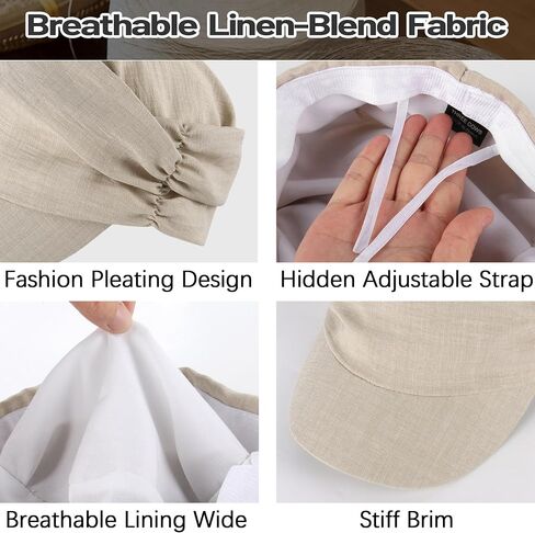 Babalet Women Linen Blend Newsboy Hat, Lightweight Breathable Chemo Hat for Women with Hair Loss, Cancer Headwear Headwraps in Saudi Arabia
